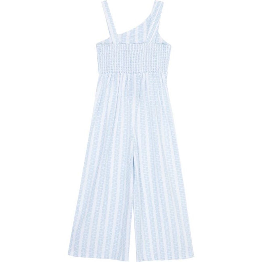 Geo Print Asymmetrical Jumpsuit, Blue - Picture 2 of 9